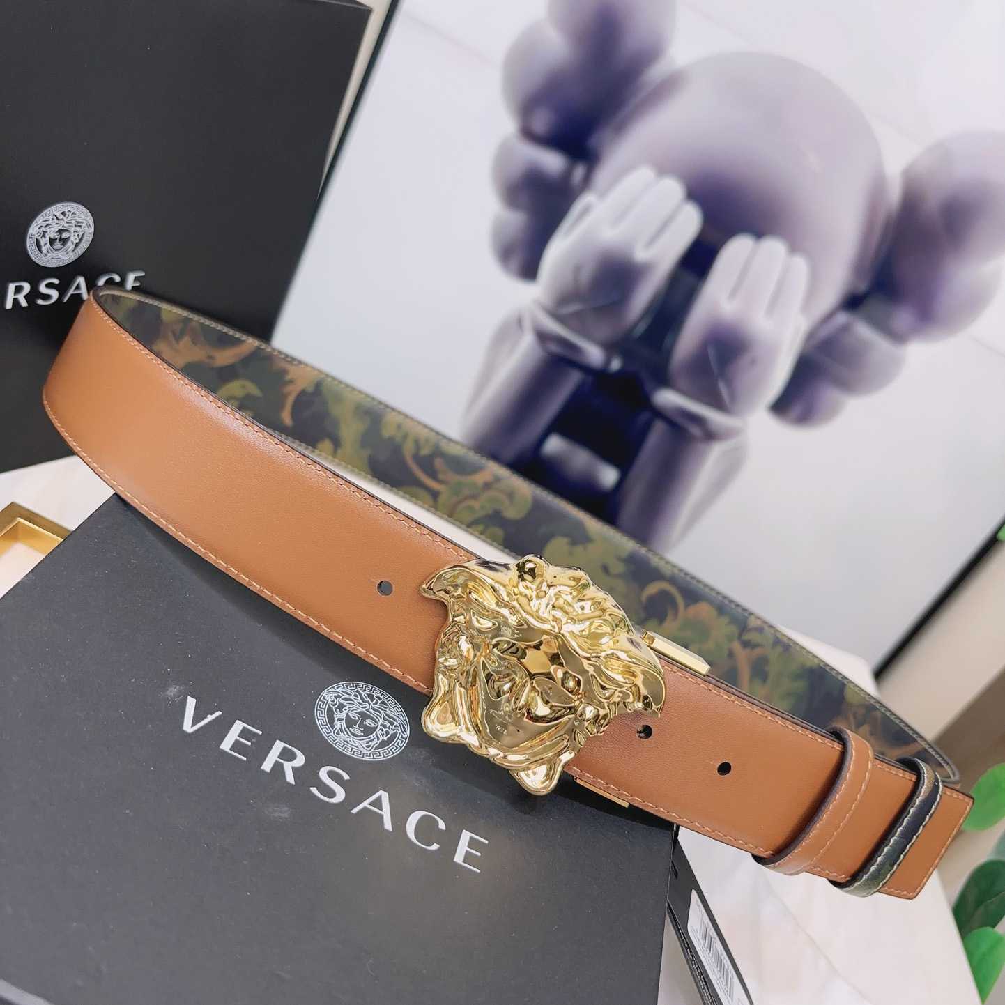 Versace La Medusa Logo-buckle Barocco-print Belt   40mm - DopestKickz