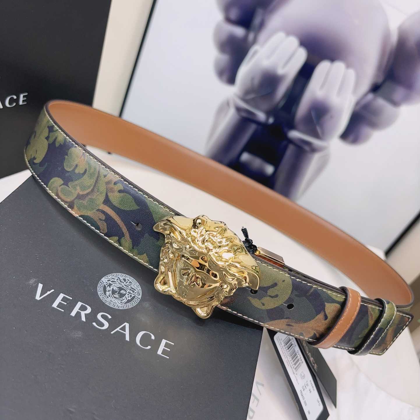 Versace La Medusa Logo-buckle Barocco-print Belt   40mm - DopestKickz