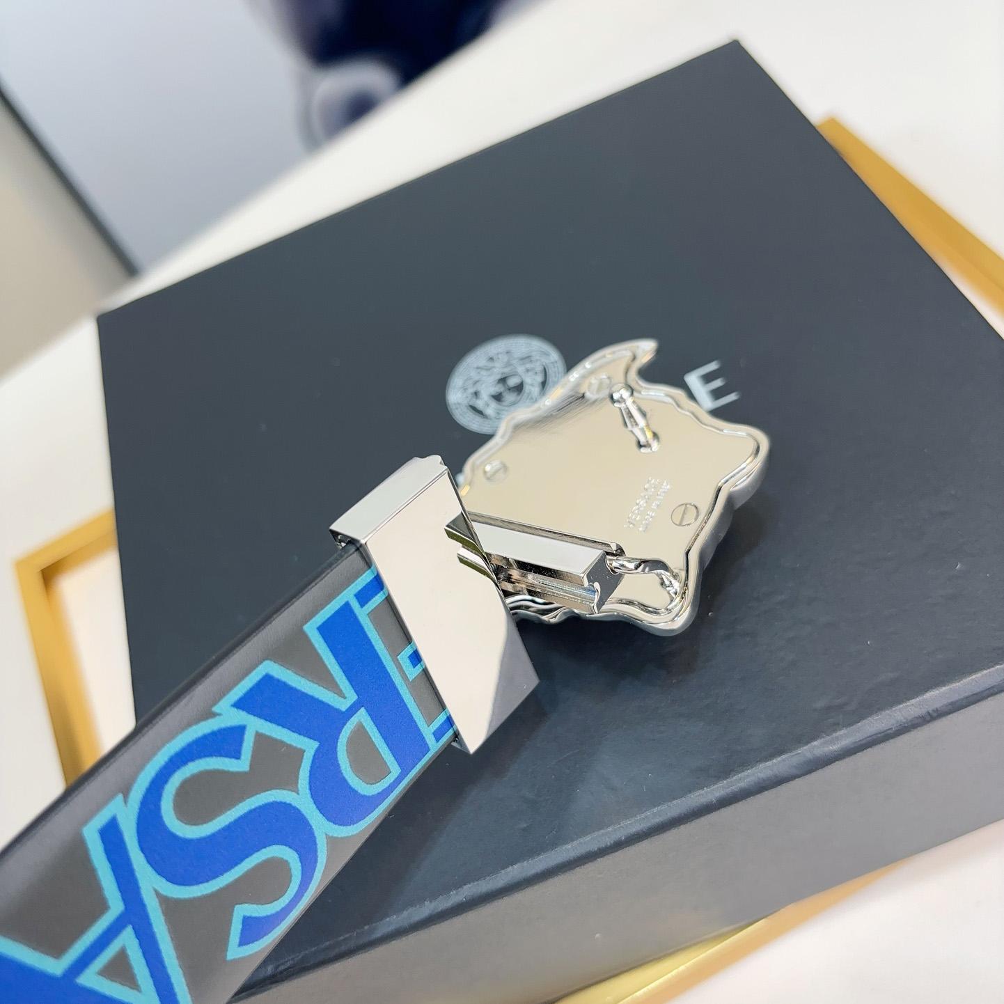 Versace Leather Belt   40mm - DopestKickz