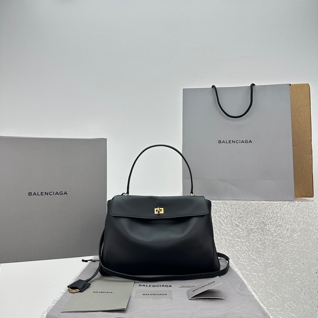 Balenciaga Rodeo Medium Handbag In Black - DopestKickz