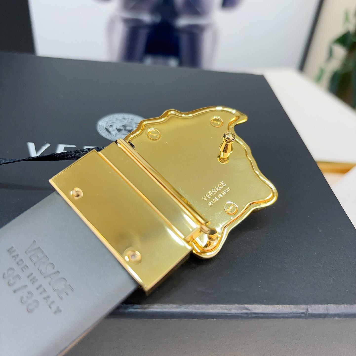 Versace Leather Belt   40mm - DopestKickz