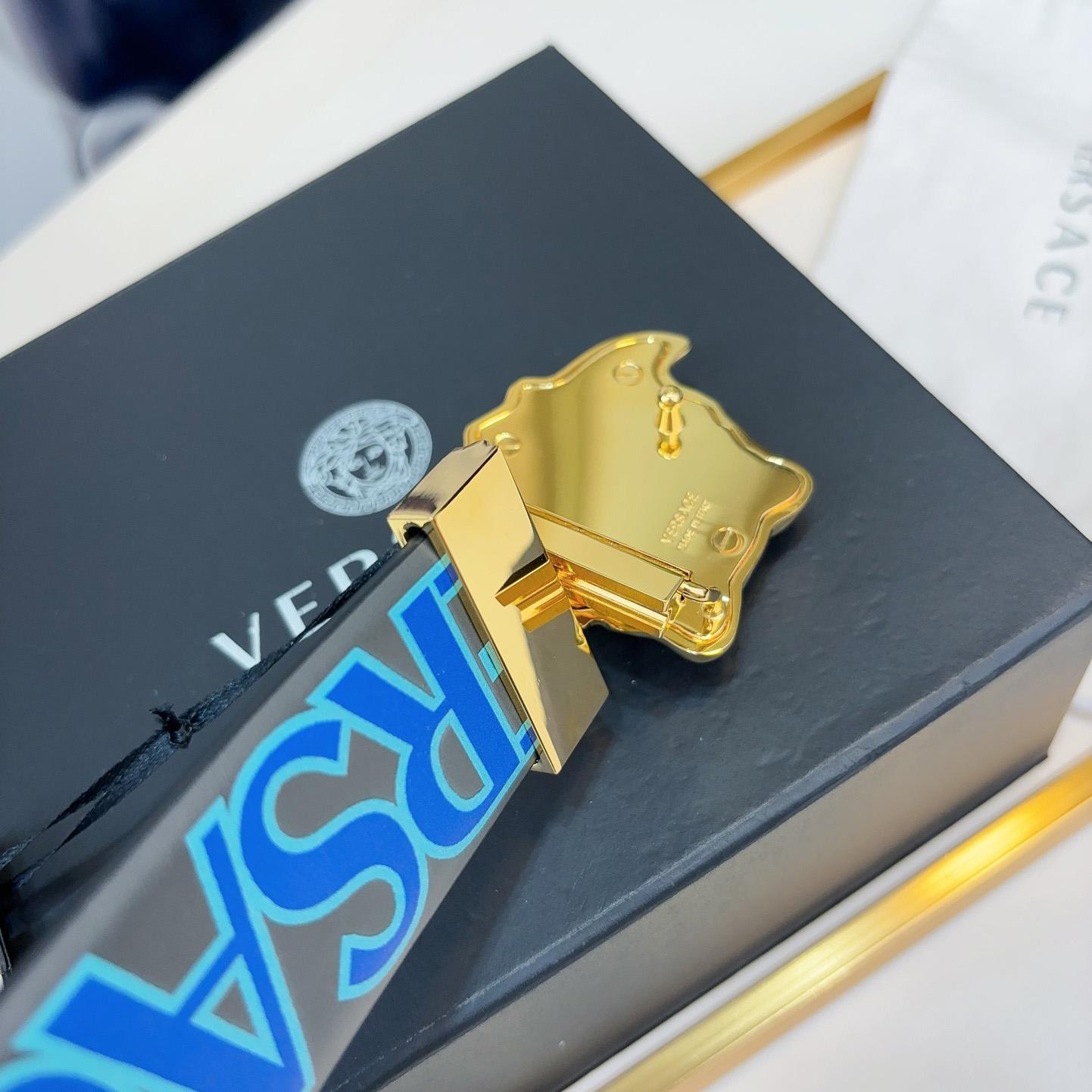 Versace Leather Belt   40mm - DopestKickz