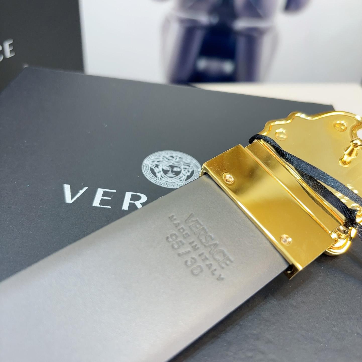Versace Leather Belt   40mm - DopestKickz