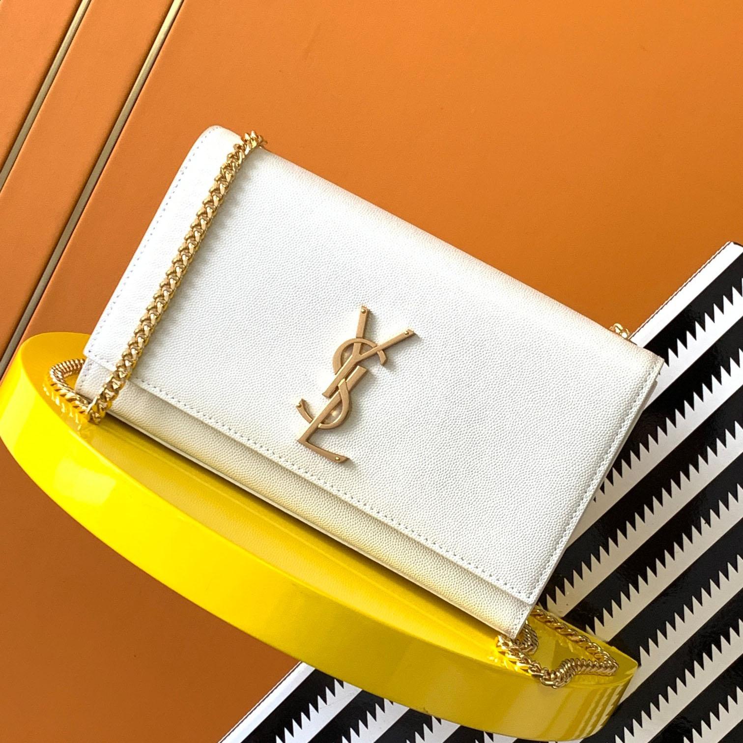 Saint Laurent Kate Medium In Grain De Poudre Embossed Leather - DopestKickz