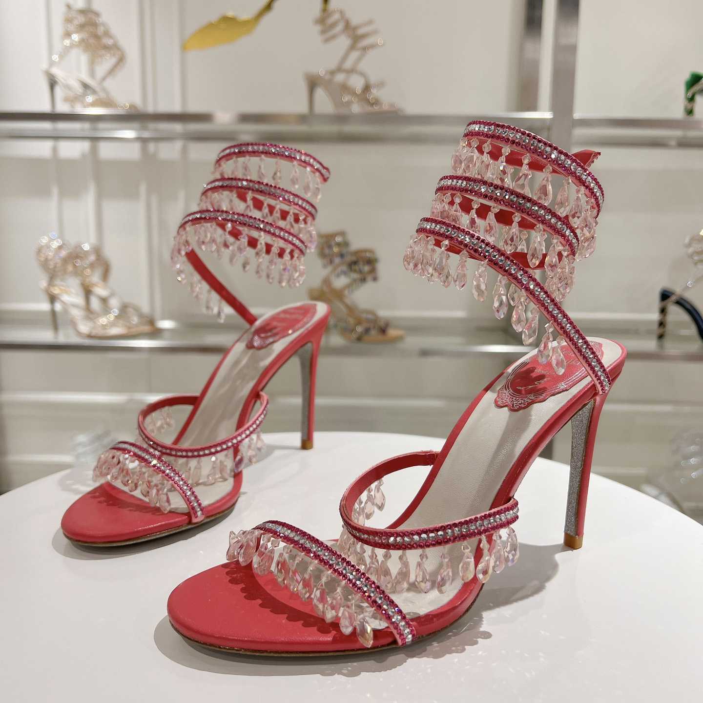 Rene Caovilla Chandelier 95mm Crystal-embellished Sandals - DopestKickz
