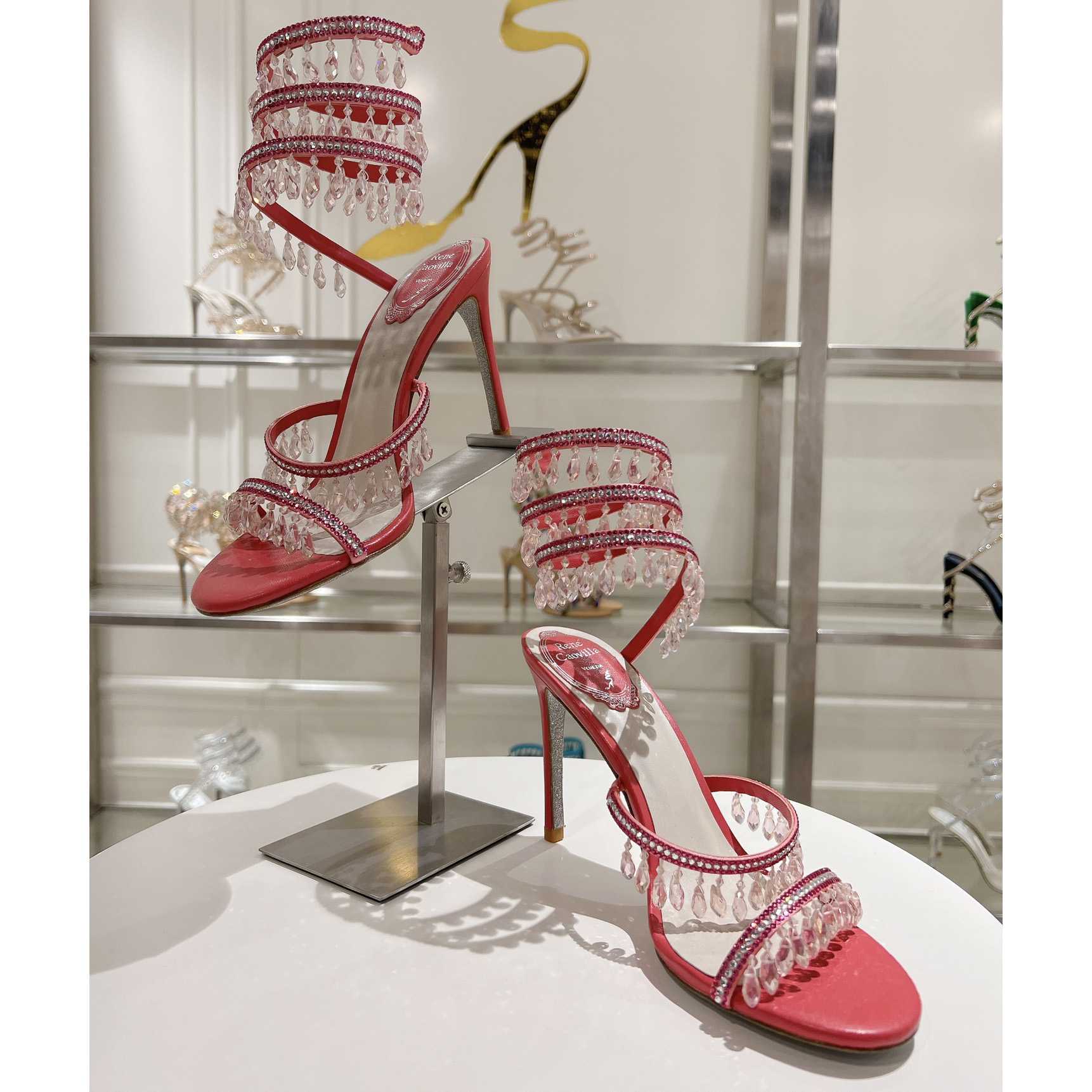 Rene Caovilla Chandelier 95mm Crystal-embellished Sandals - DopestKickz