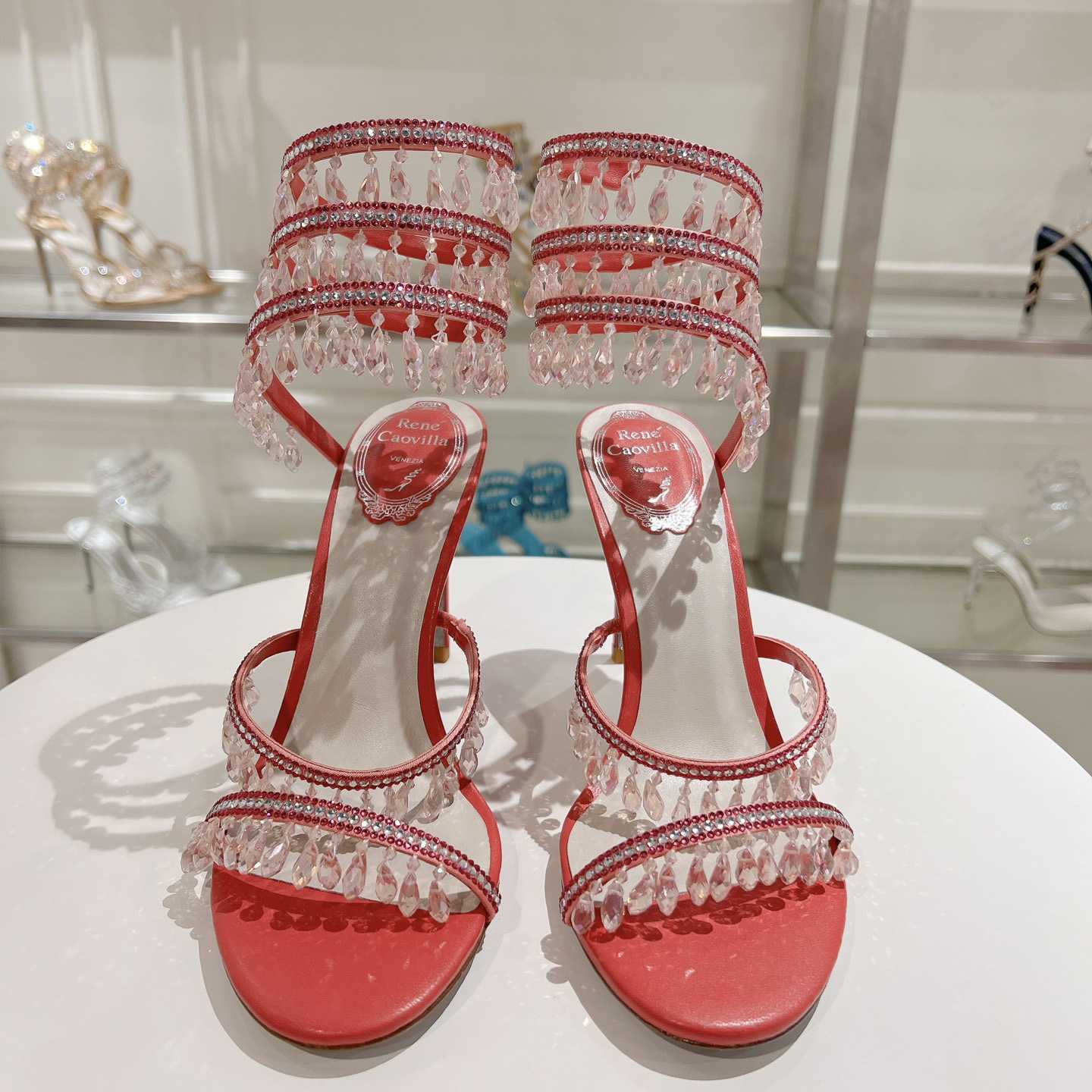 Rene Caovilla Chandelier 95mm Crystal-embellished Sandals - DopestKickz