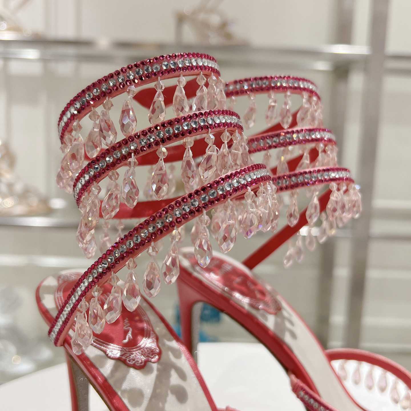 Rene Caovilla Chandelier 95mm Crystal-embellished Sandals - DopestKickz