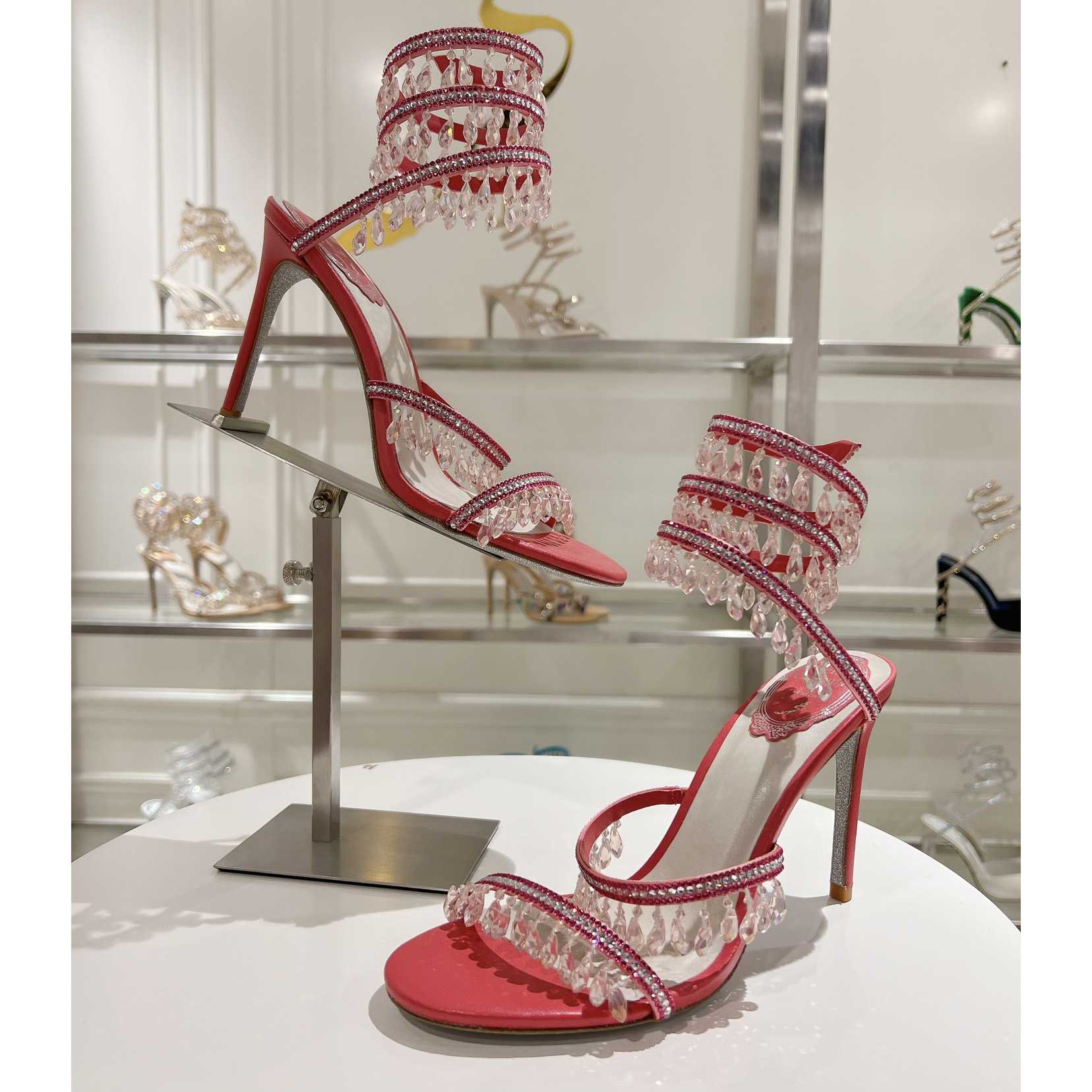 Rene Caovilla Chandelier 95mm Crystal-embellished Sandals - DopestKickz