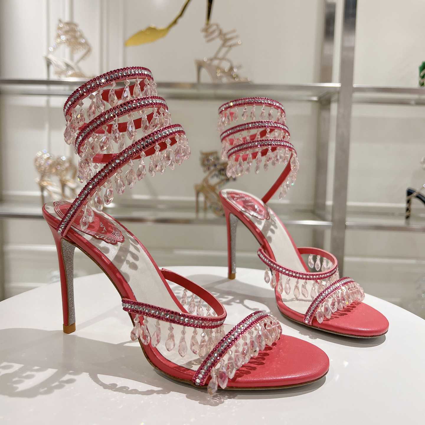 Rene Caovilla Chandelier 95mm Crystal-embellished Sandals - DopestKickz