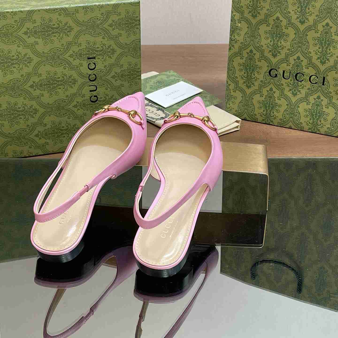 Gucci Women's Horsebit Slingback Ballet Flat - DopestKickz