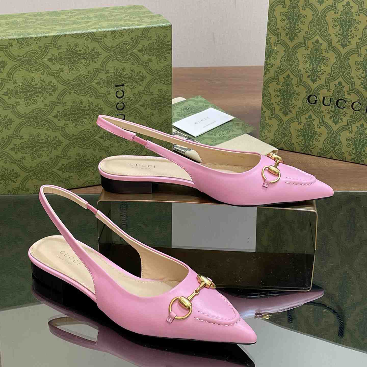 Gucci Women's Horsebit Slingback Ballet Flat - DopestKickz