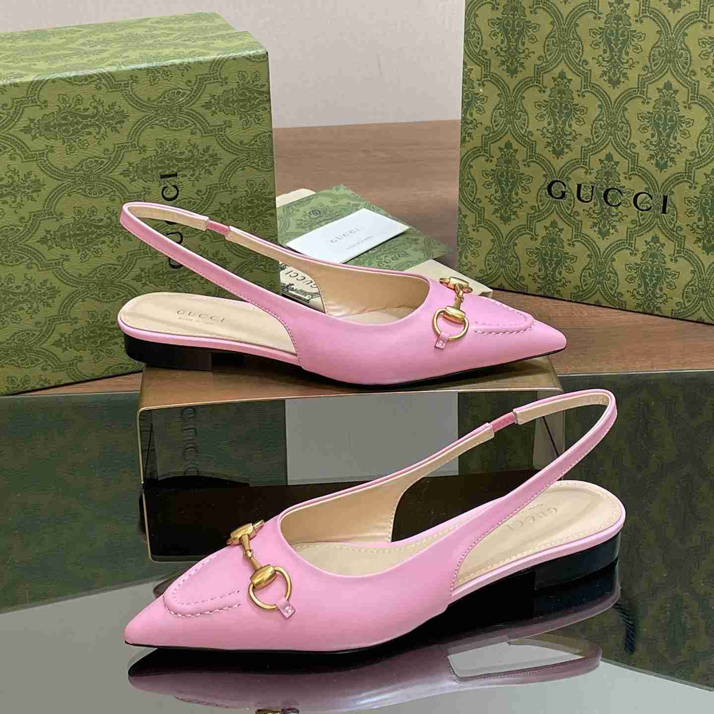 Gucci Women's Horsebit Slingback Ballet Flat - DopestKickz