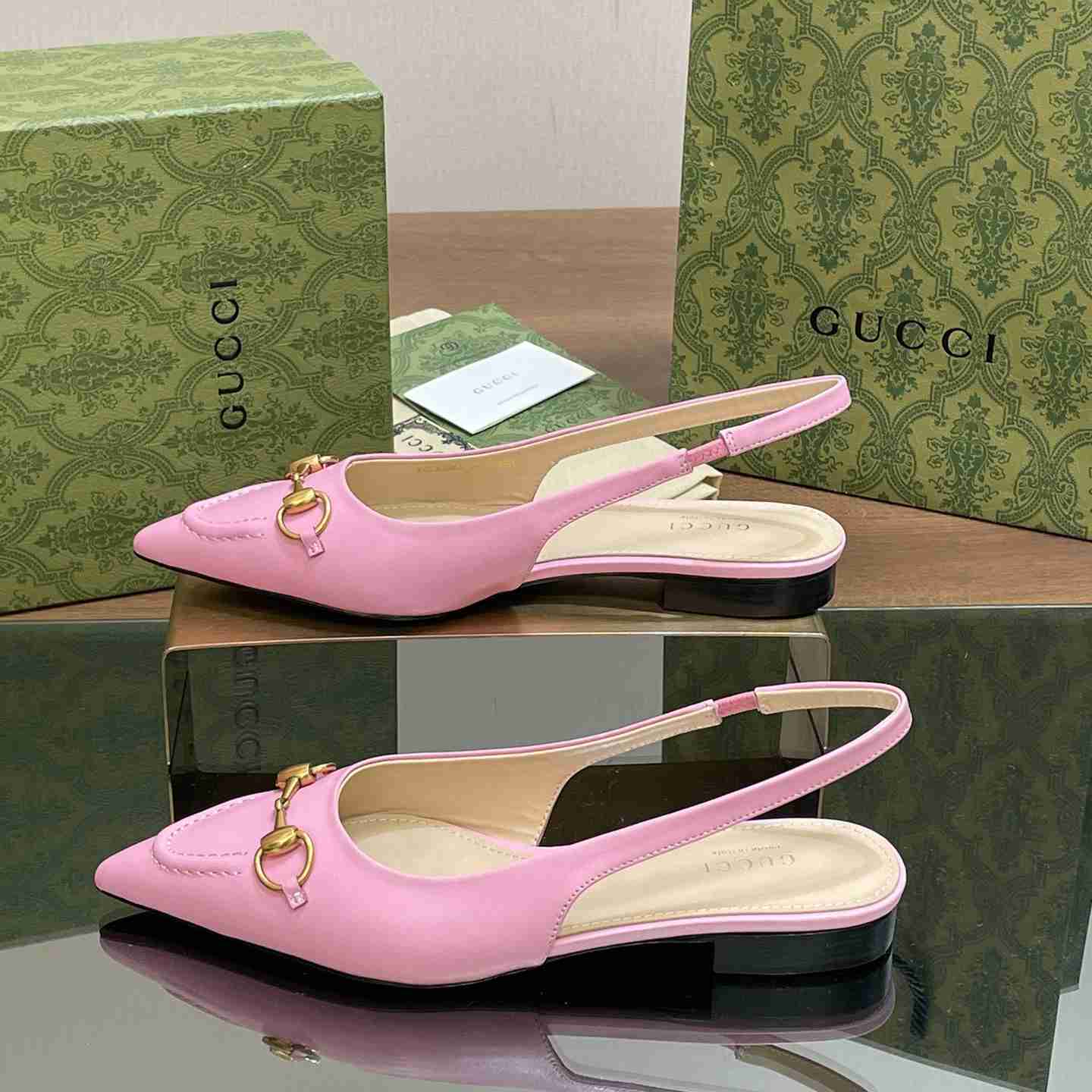 Gucci Women's Horsebit Slingback Ballet Flat - DopestKickz