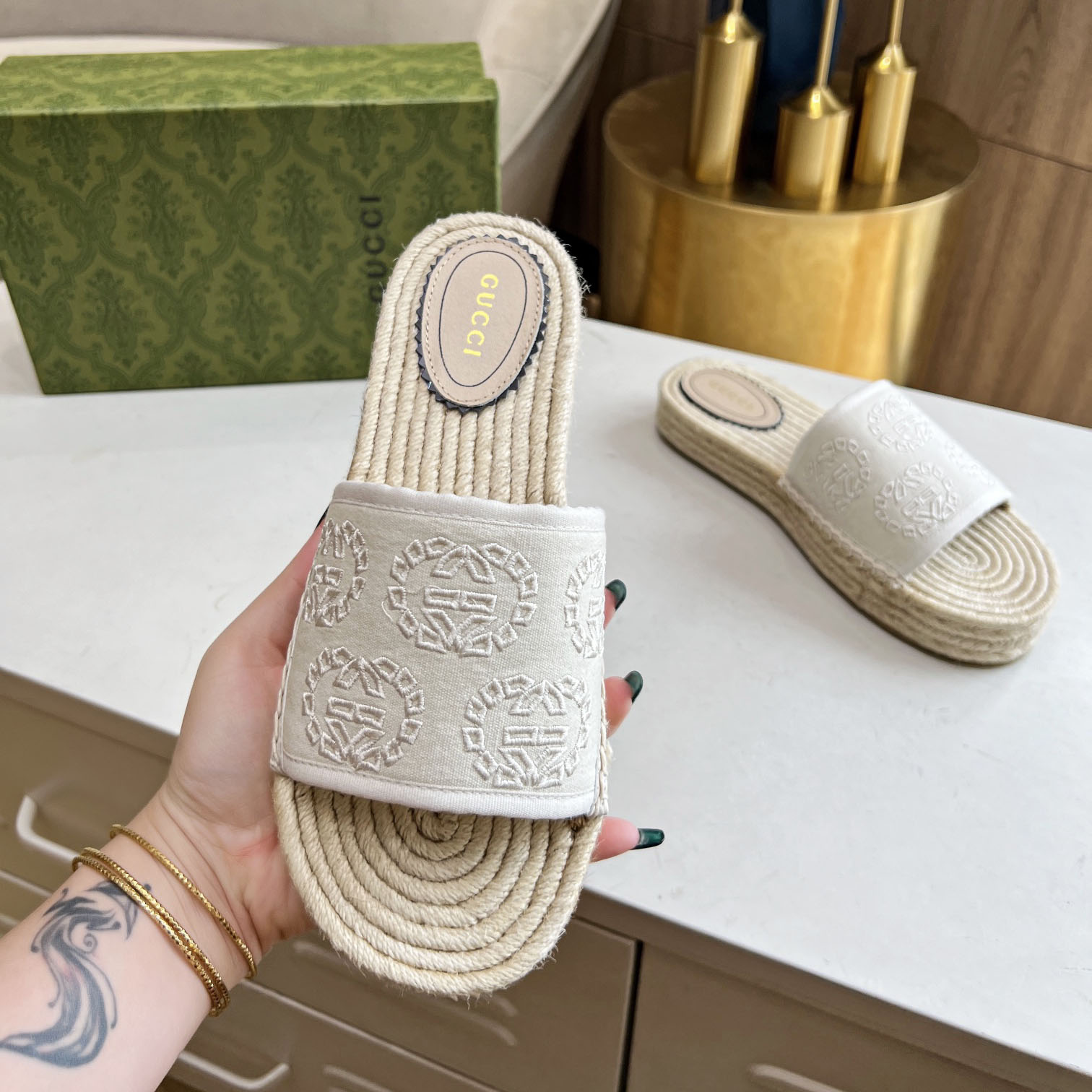 Gucci Women's Interlocking G Espadrille Sandal - DopestKickz