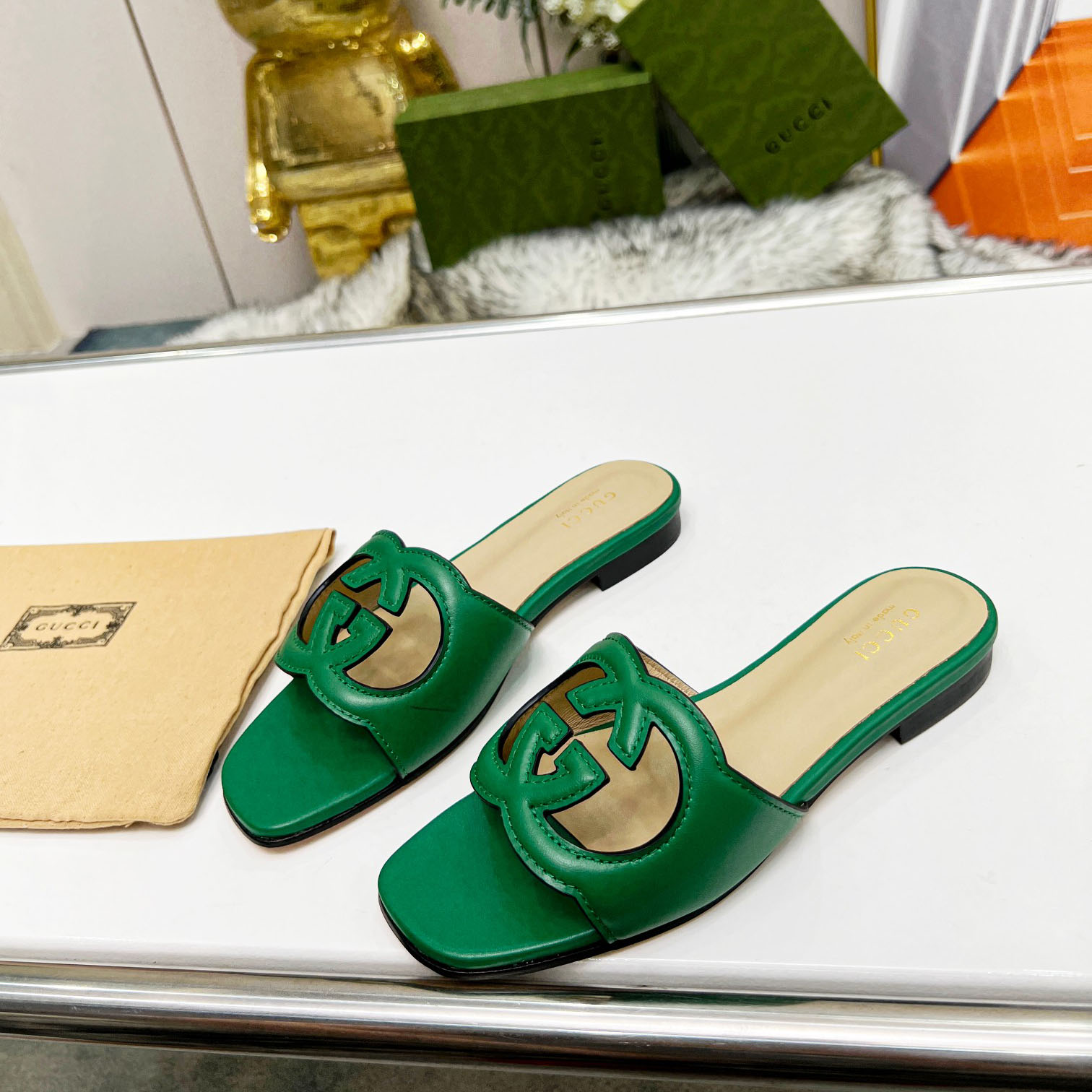 Gucci Women's Interlocking G Cut-out Slide Sandal - DopestKickz