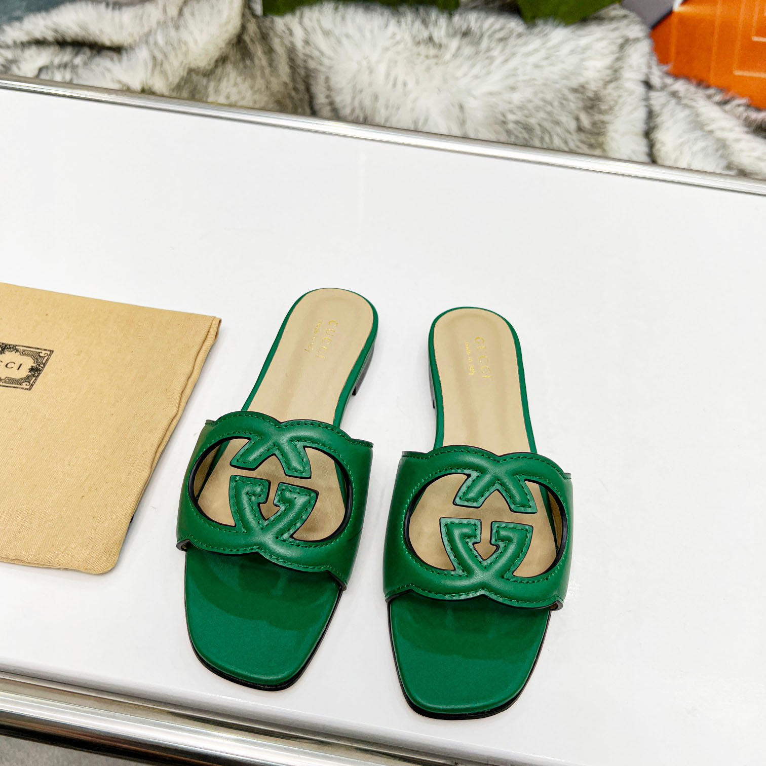 Gucci Women's Interlocking G Cut-out Slide Sandal - DopestKickz