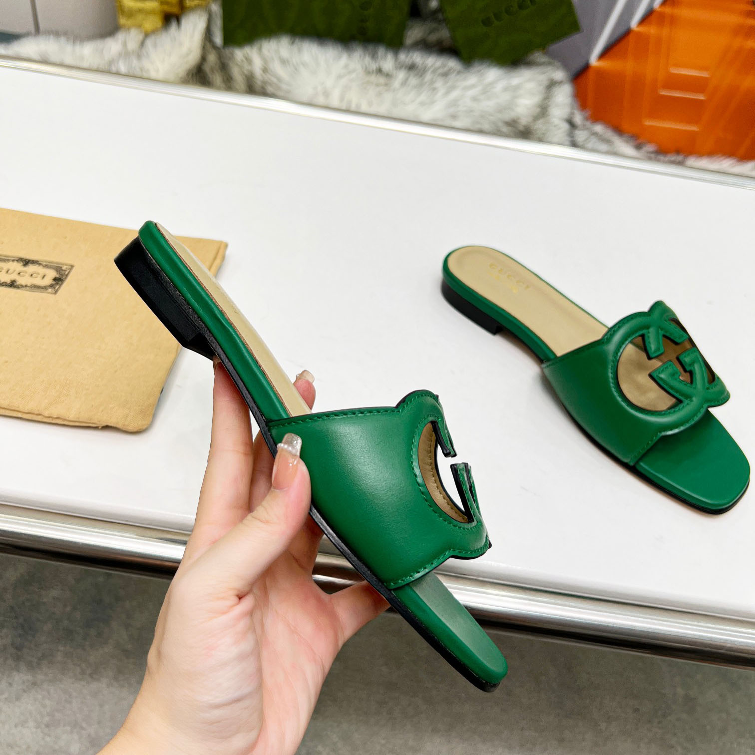 Gucci Women's Interlocking G Cut-out Slide Sandal - DopestKickz