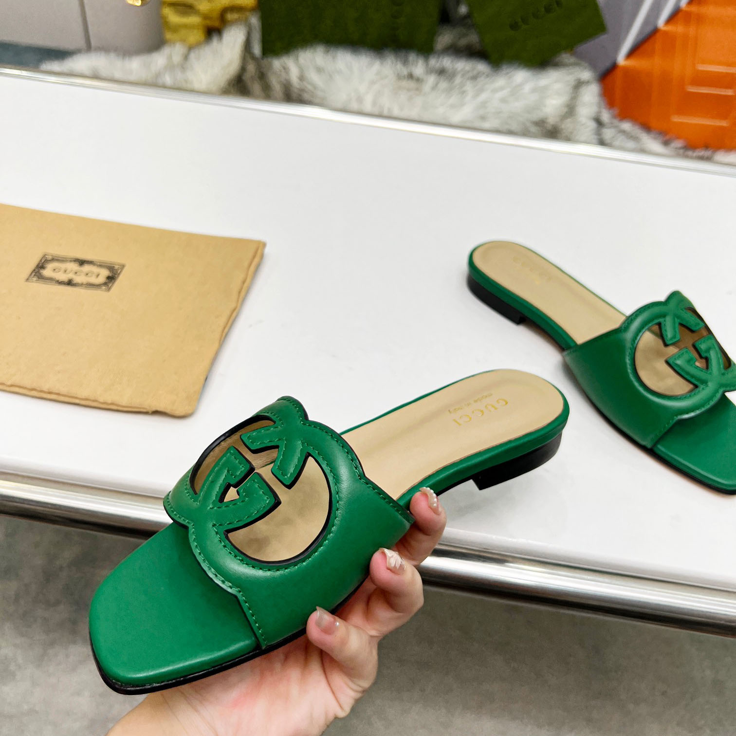 Gucci Women's Interlocking G Cut-out Slide Sandal - DopestKickz