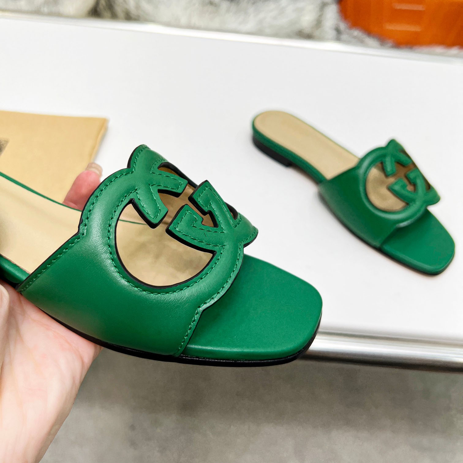 Gucci Women's Interlocking G Cut-out Slide Sandal - DopestKickz