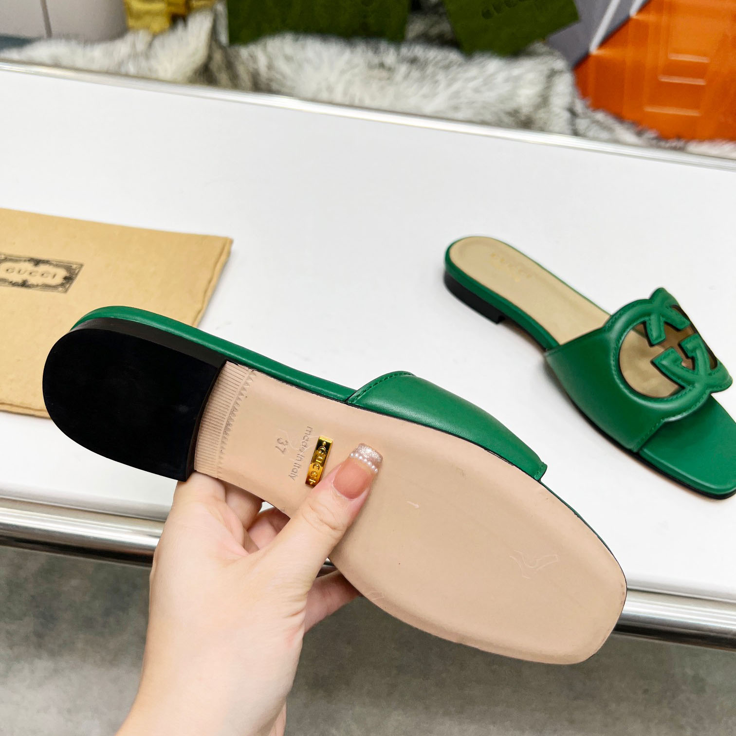 Gucci Women's Interlocking G Cut-out Slide Sandal - DopestKickz