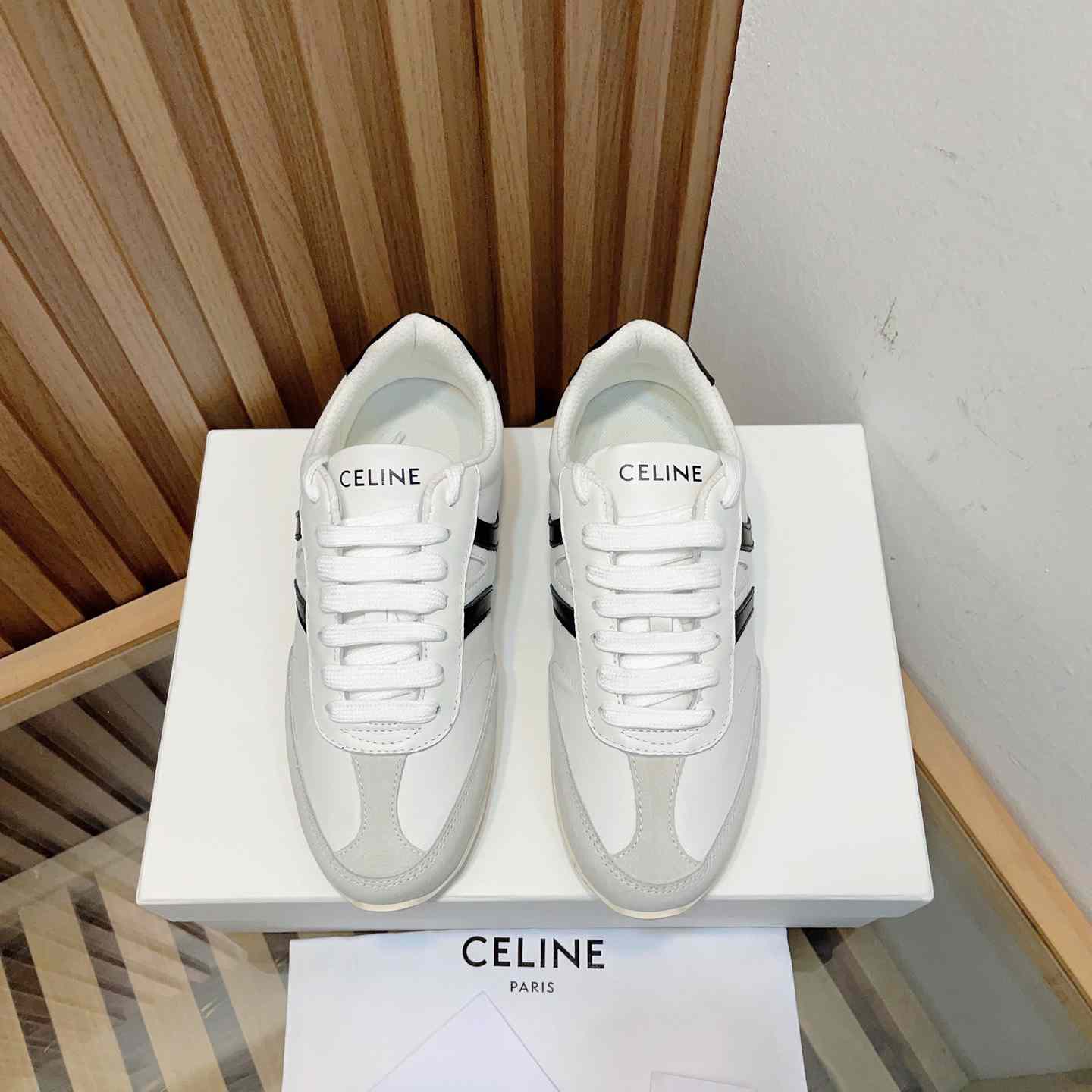 Celine Jogger Low Lace-up Sneaker In Calfskin & Suede Calfskin - DopestKickz
