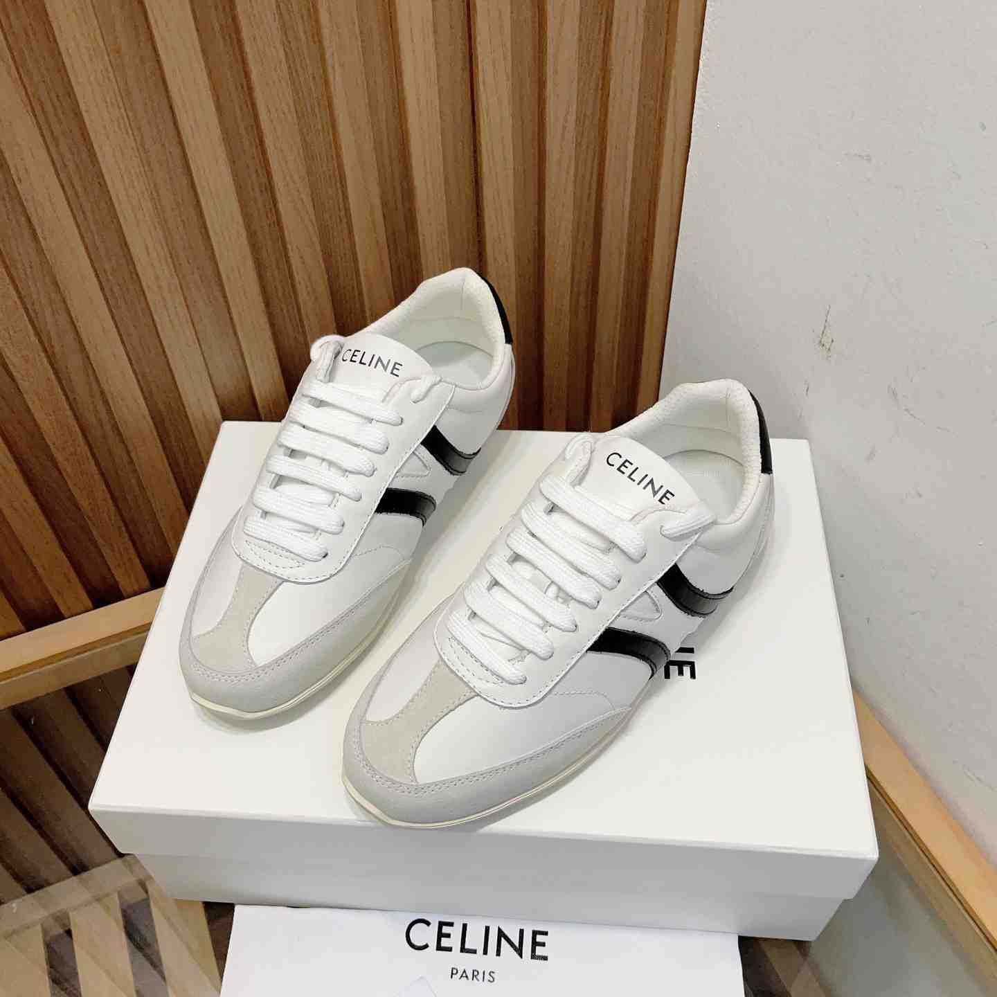 Celine Jogger Low Lace-up Sneaker In Calfskin & Suede Calfskin - DopestKickz