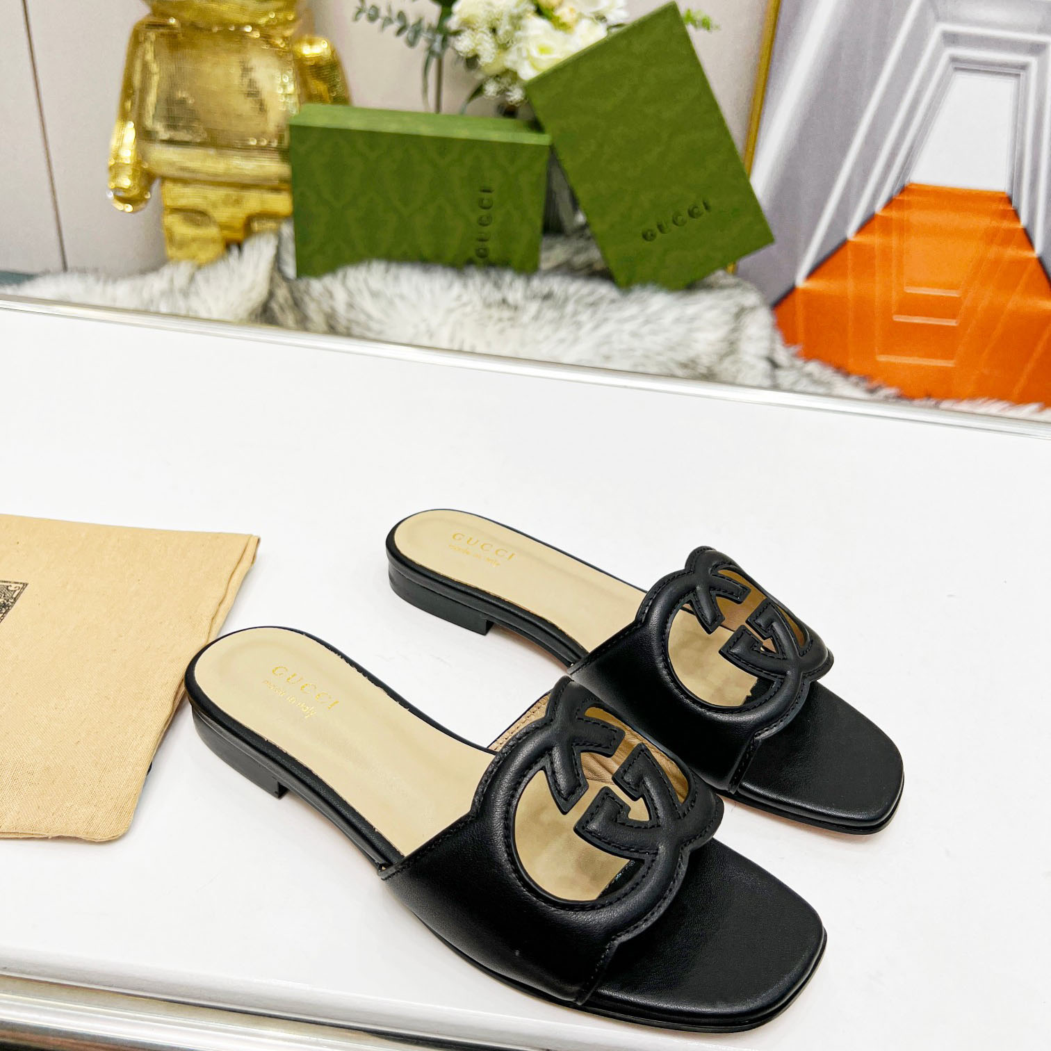 Gucci Women's Interlocking G Cut-out Slide Sandal - DopestKickz