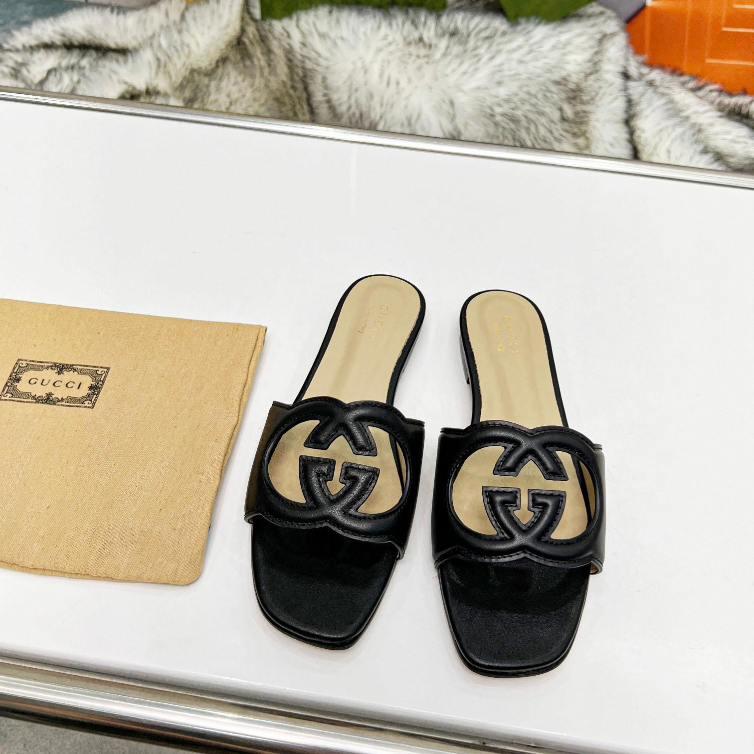 Gucci Women's Interlocking G Cut-out Slide Sandal - DopestKickz