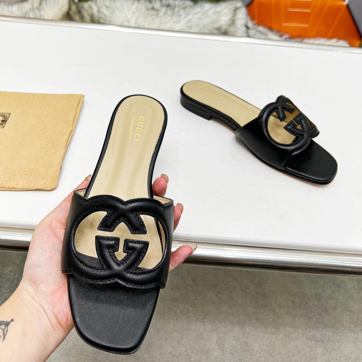 Gucci Women's Interlocking G Cut-out Slide Sandal - DopestKickz