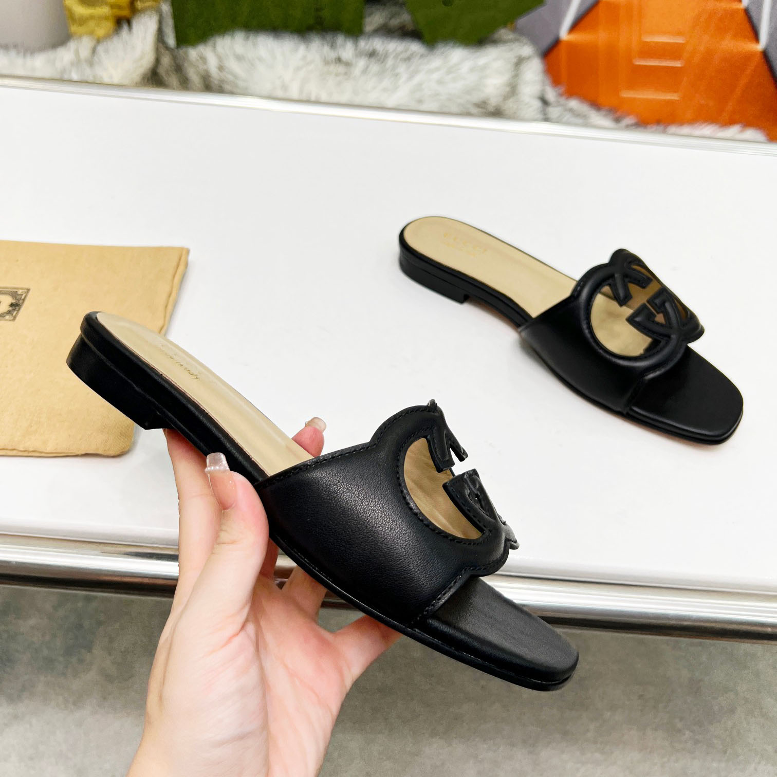 Gucci Women's Interlocking G Cut-out Slide Sandal - DopestKickz