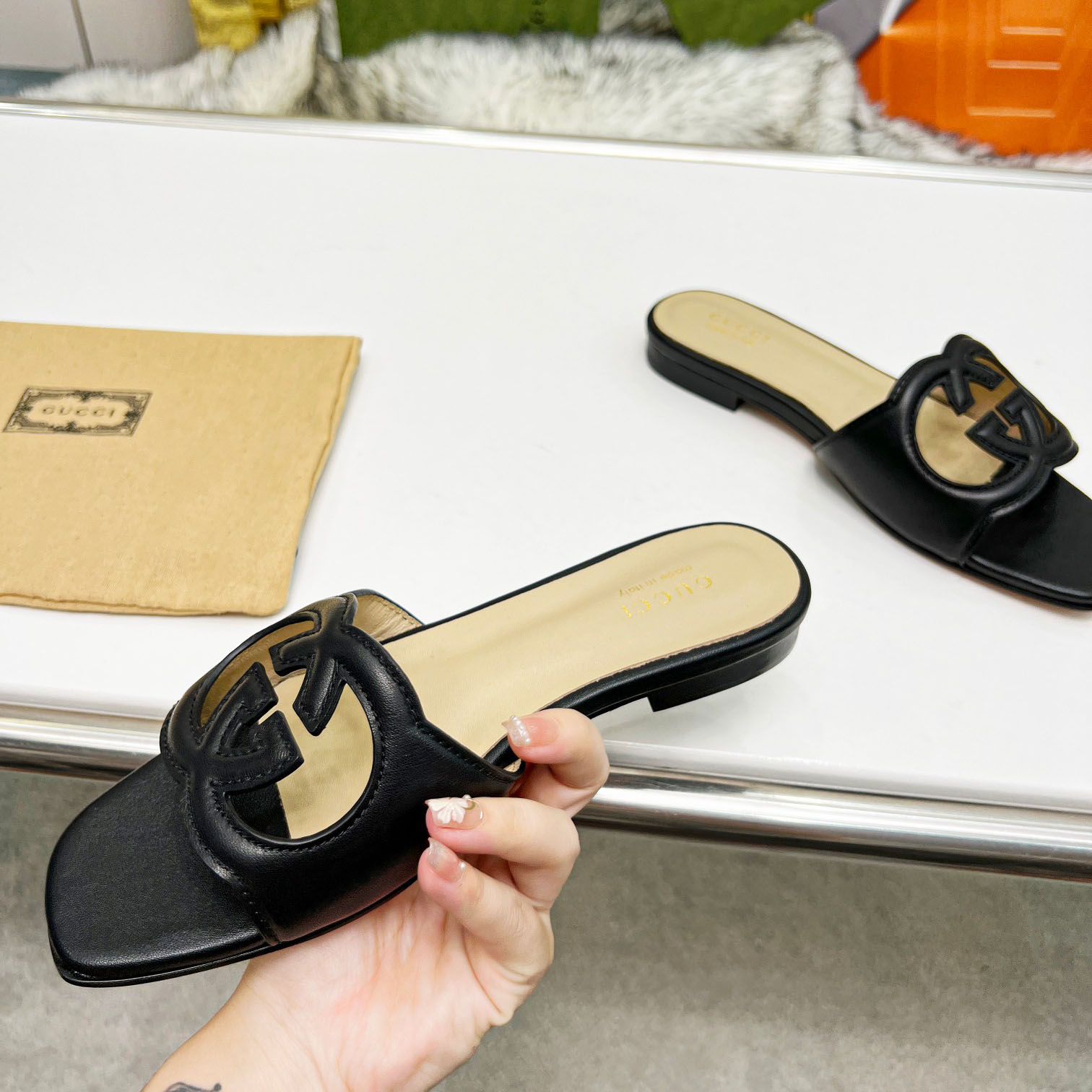 Gucci Women's Interlocking G Cut-out Slide Sandal - DopestKickz