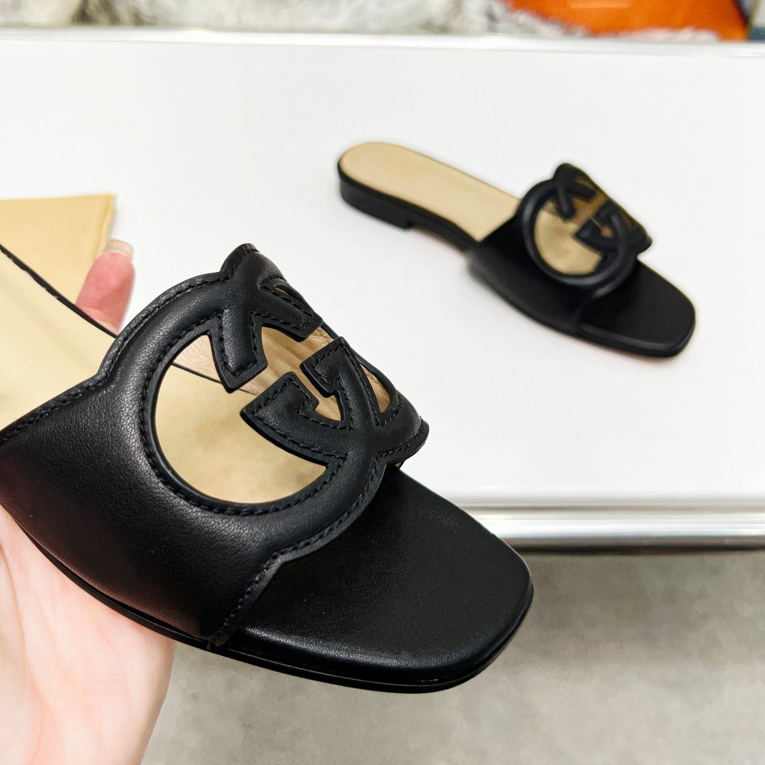 Gucci Women's Interlocking G Cut-out Slide Sandal - DopestKickz