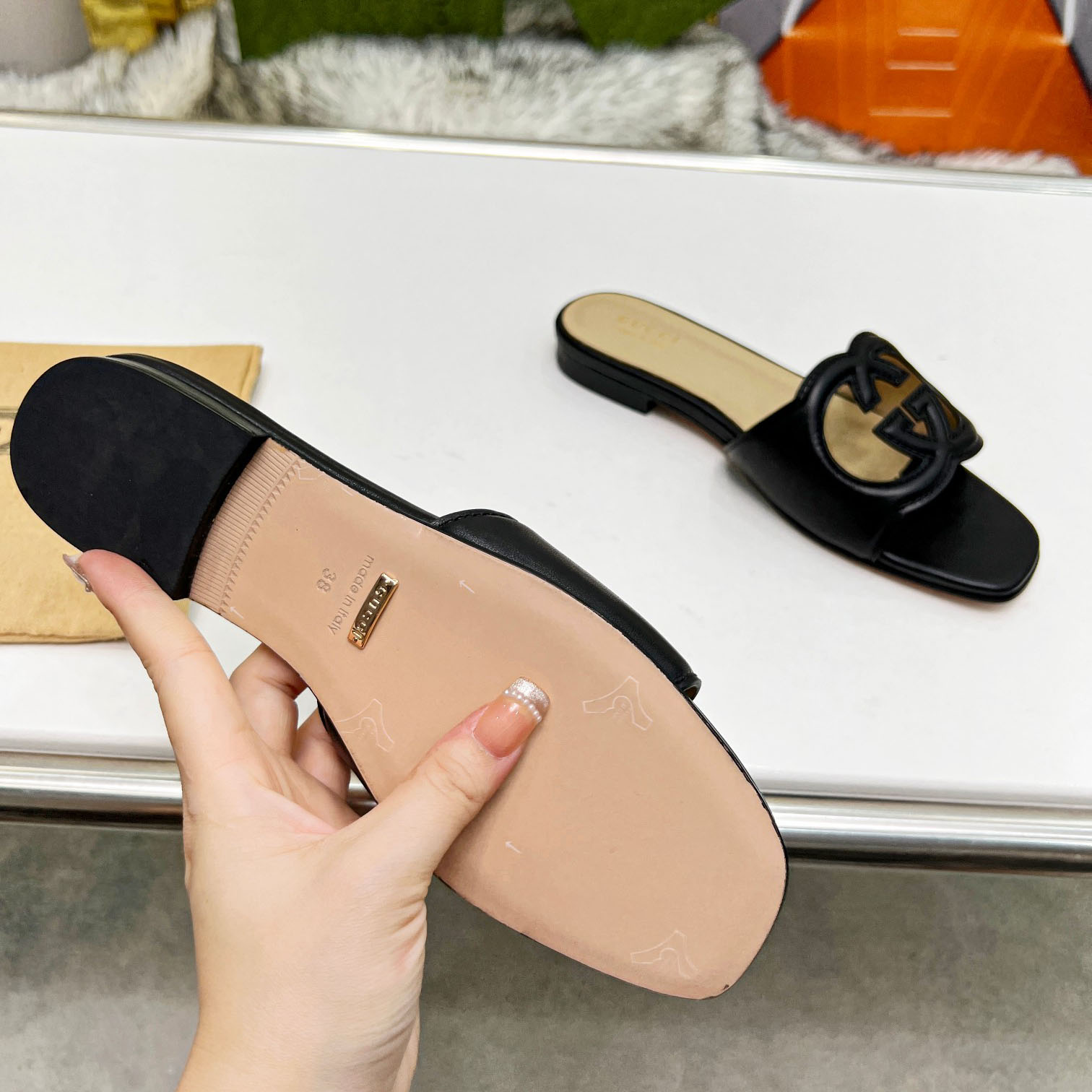 Gucci Women's Interlocking G Cut-out Slide Sandal - DopestKickz