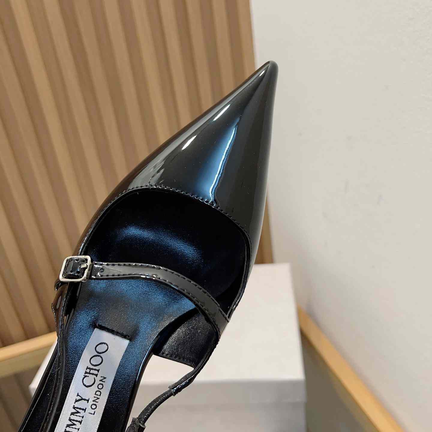 Jimmy Choo Didi 45 Black Patent Leather Pointed Pumps - DopestKickz