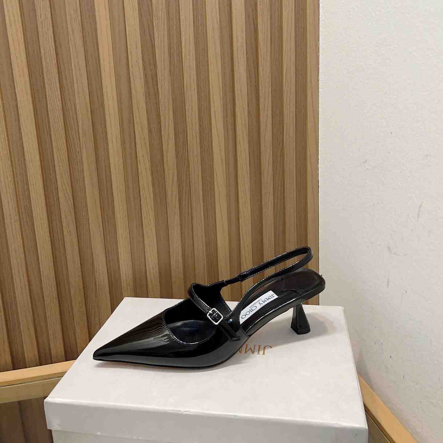 Jimmy Choo Didi 45 Black Patent Leather Pointed Pumps - DopestKickz