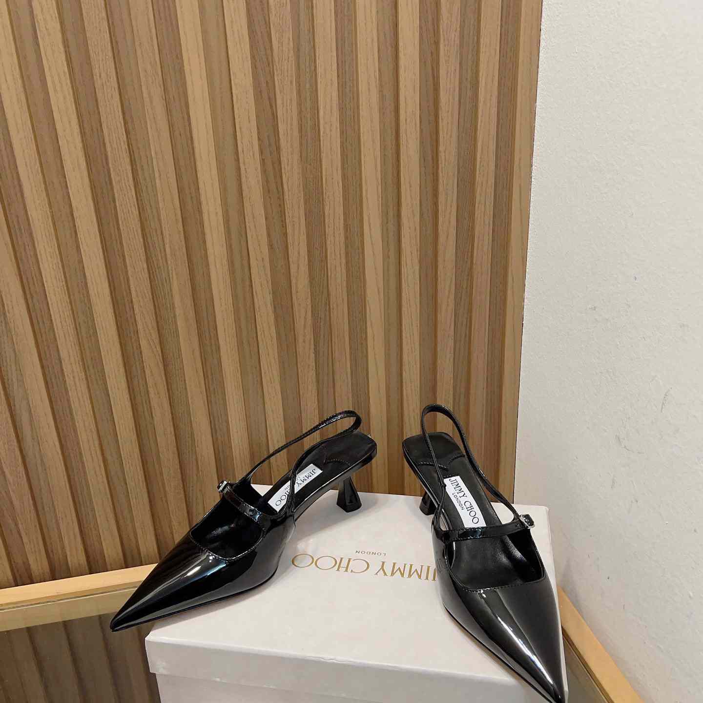 Jimmy Choo Didi 45 Black Patent Leather Pointed Pumps - DopestKickz