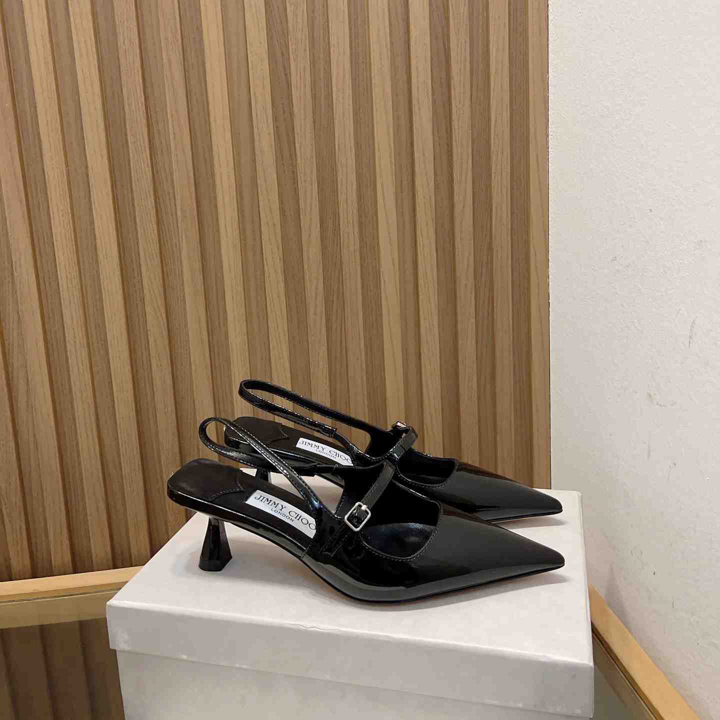 Jimmy Choo Didi 45 Black Patent Leather Pointed Pumps - DopestKickz