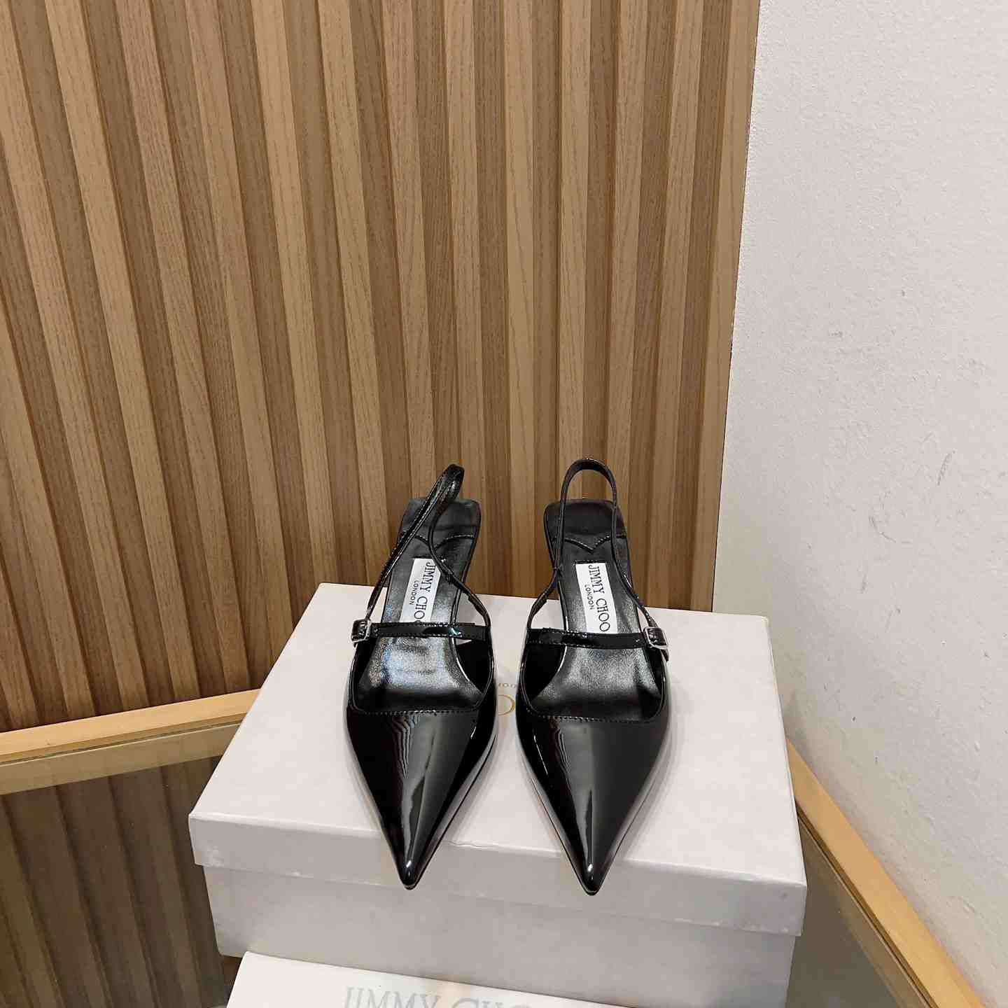 Jimmy Choo Didi 45 Black Patent Leather Pointed Pumps - DopestKickz