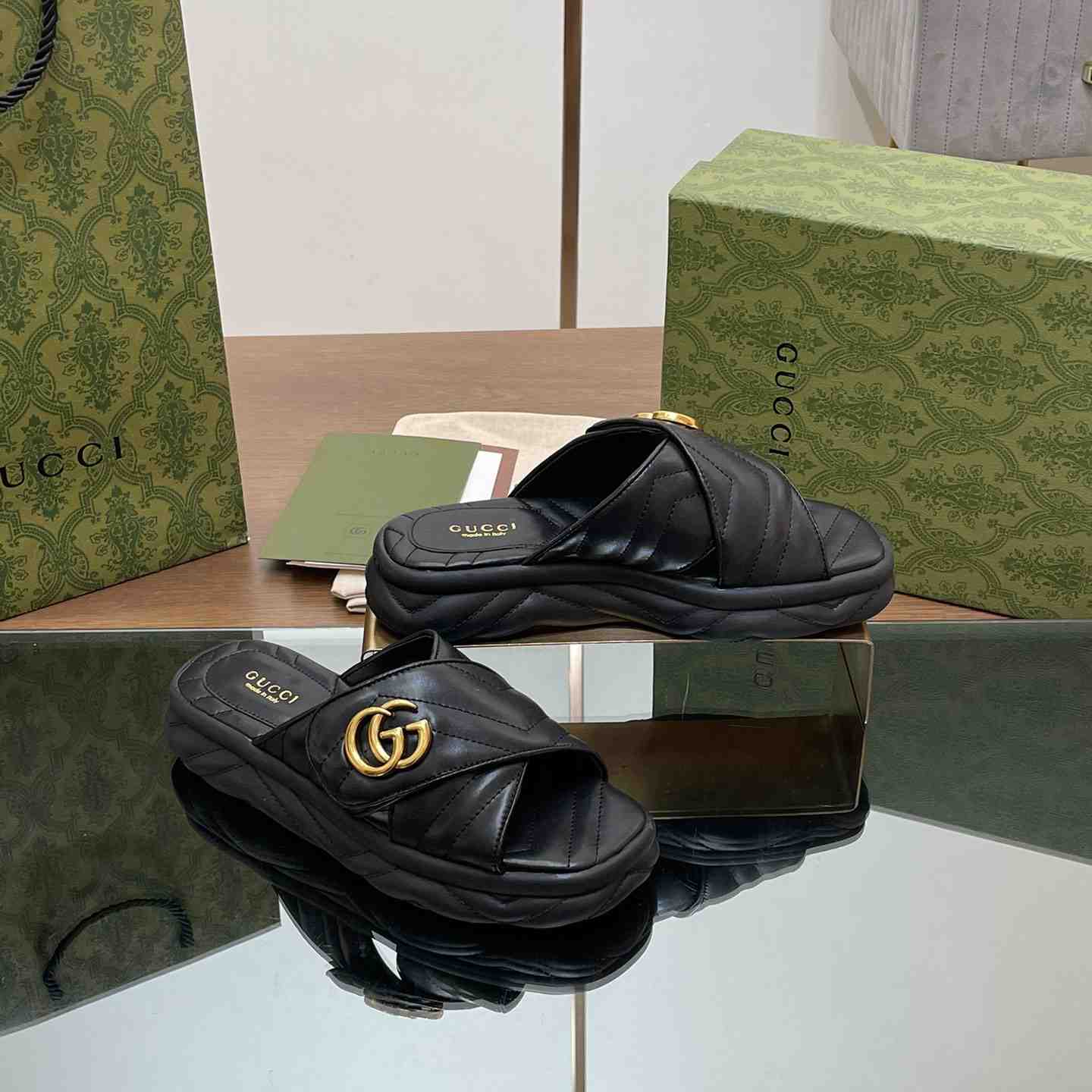 Gucci Women's Double G Slide Sandal - DopestKickz