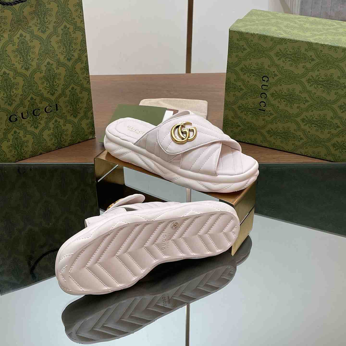 Gucci Women's Double G Slide Sandal - DopestKickz