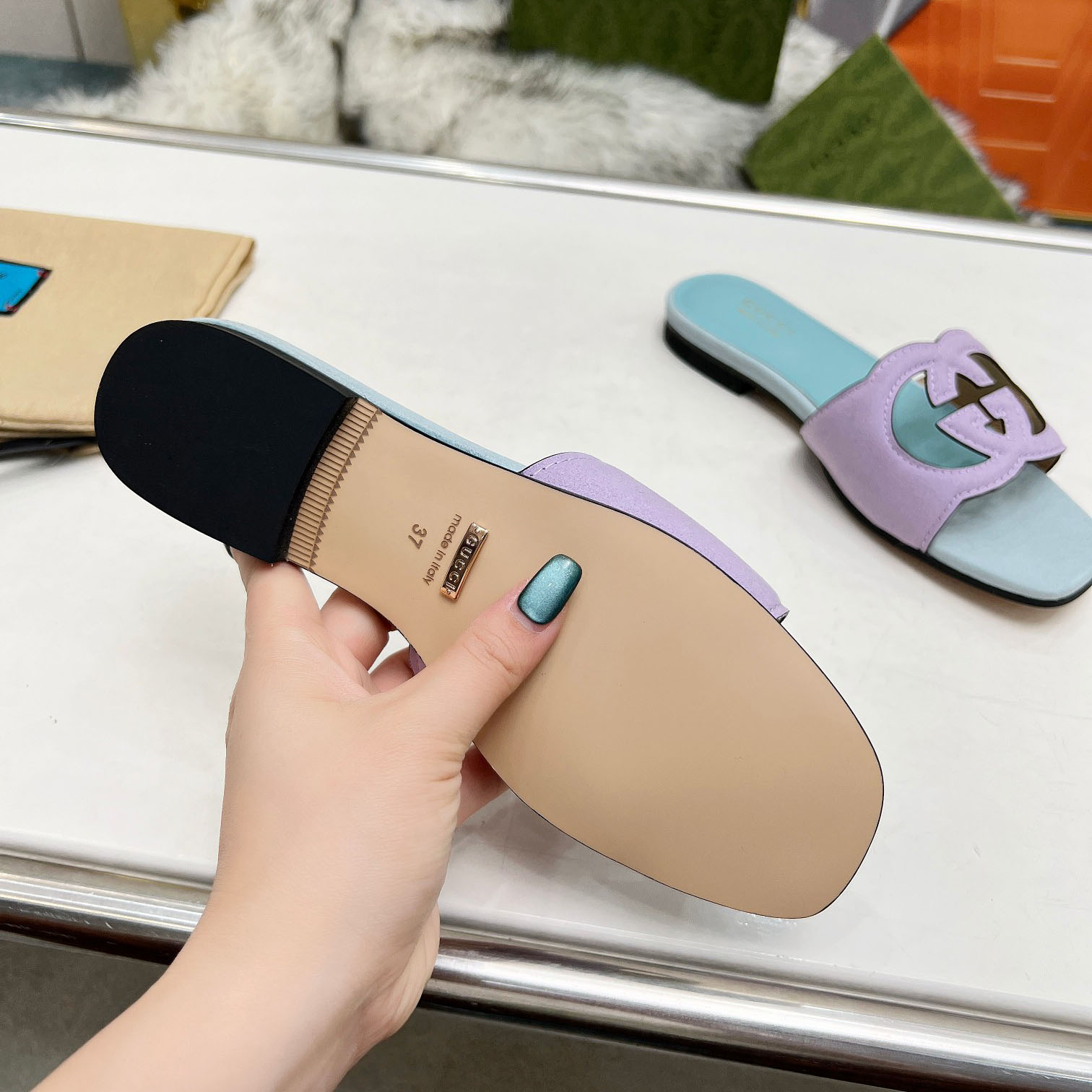 Gucci Women's Interlocking G Cut-out Sandal - DopestKickz