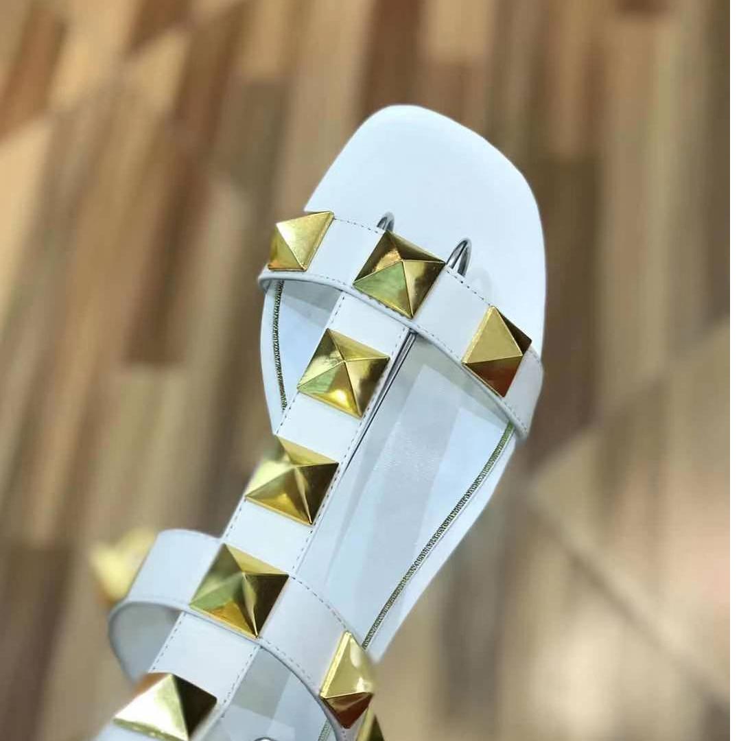 Valenti Roman Stud Flat Calfskin Sandal  - DopestKickz