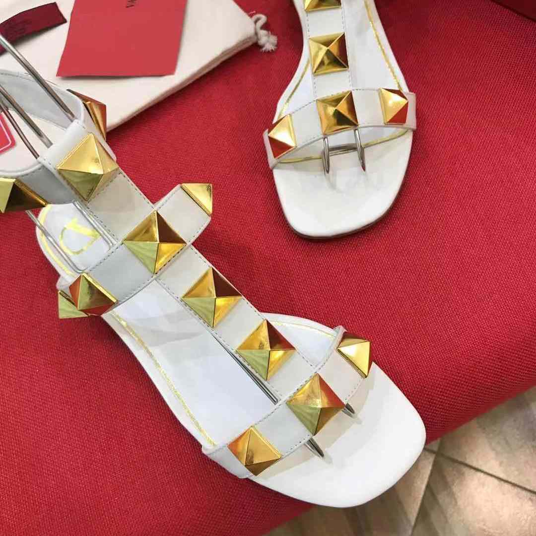 Valenti Roman Stud Flat Calfskin Sandal  - DopestKickz