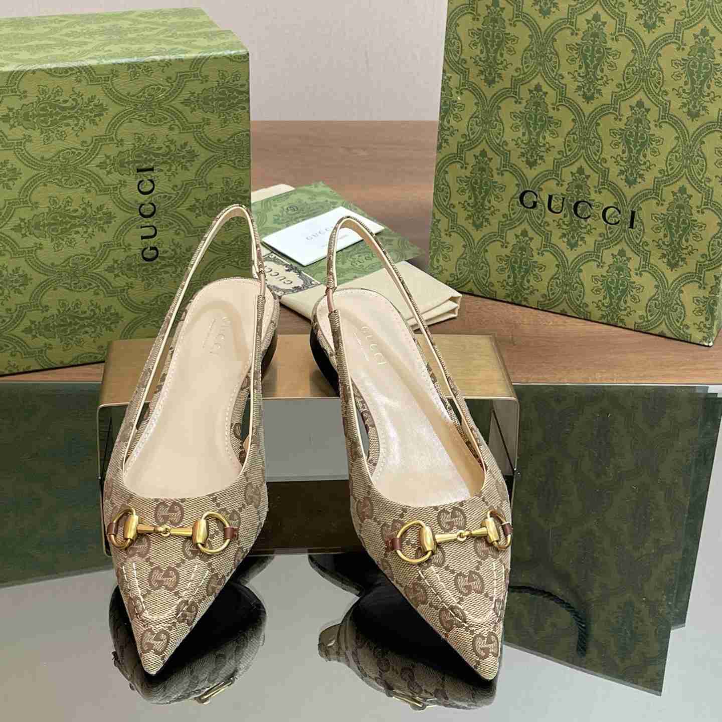 Gucci Women's Horsebit Slingback Ballet Flat - DopestKickz