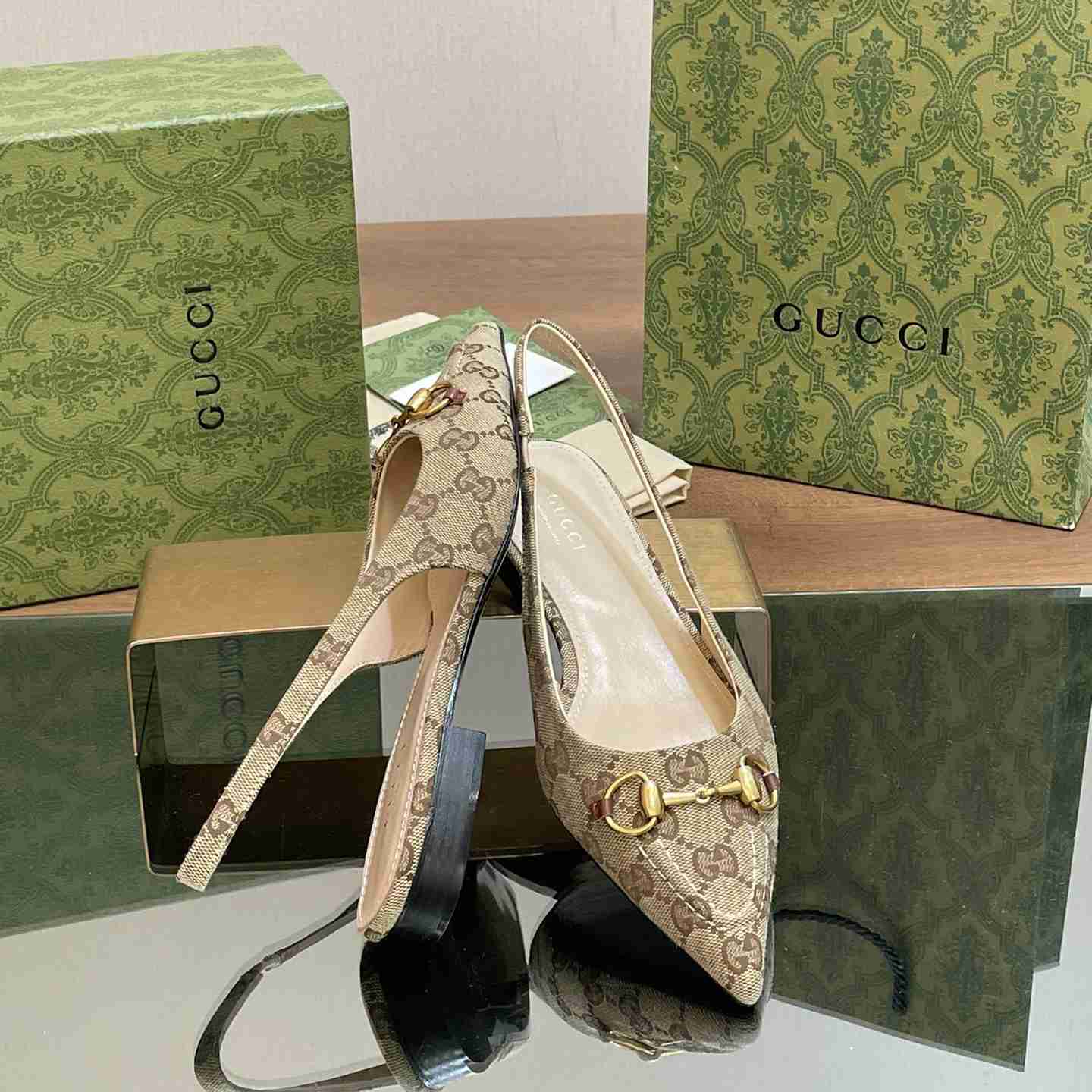 Gucci Women's Horsebit Slingback Ballet Flat - DopestKickz