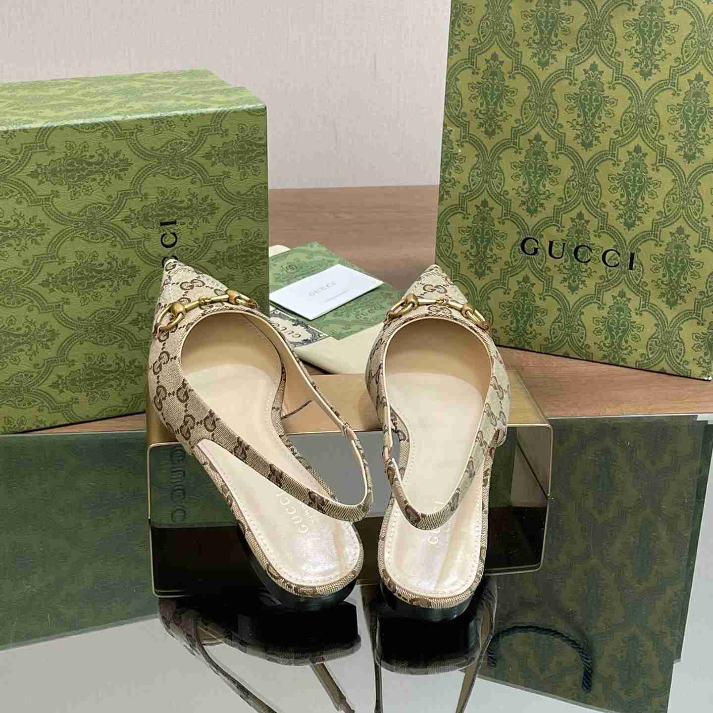 Gucci Women's Horsebit Slingback Ballet Flat - DopestKickz