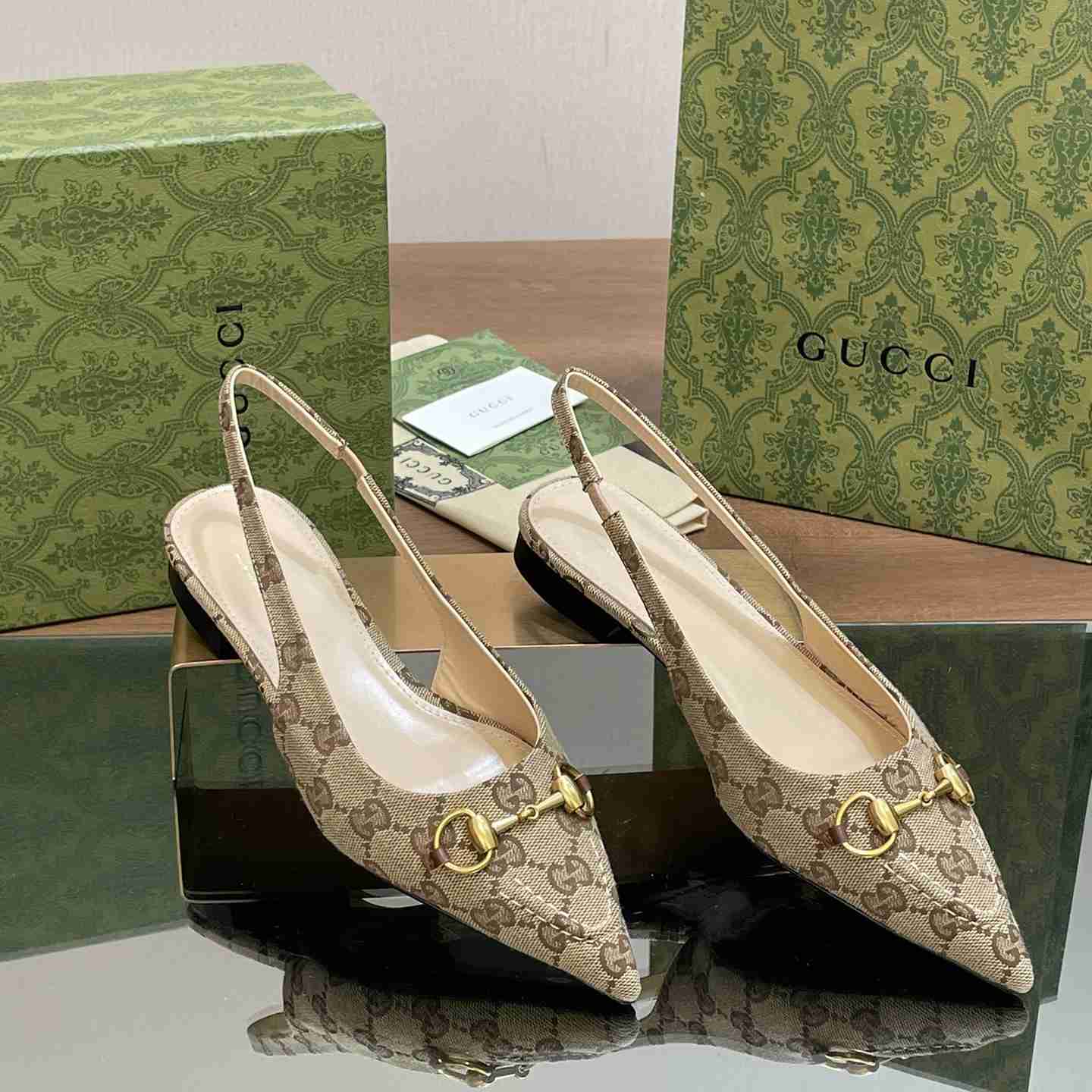 Gucci Women's Horsebit Slingback Ballet Flat - DopestKickz