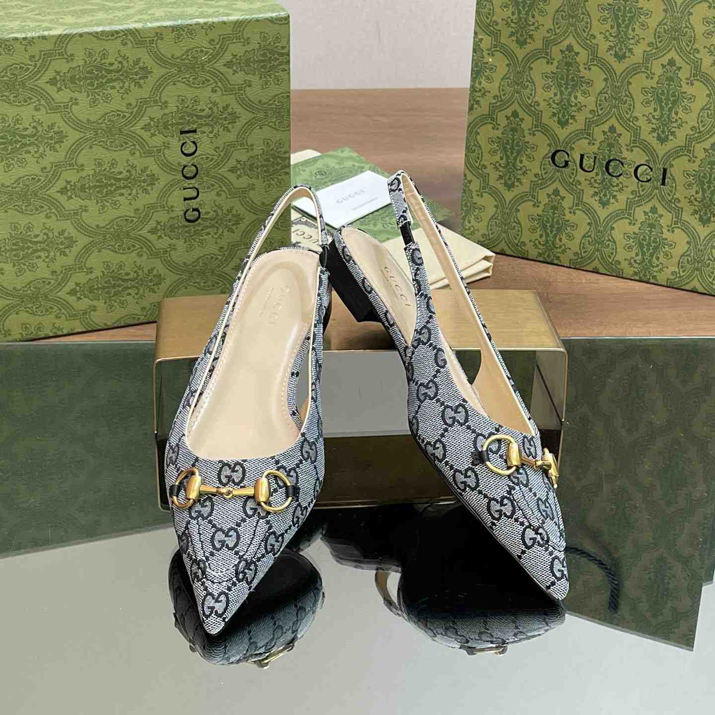 Gucci Women's Horsebit Slingback Ballet Flat - DopestKickz