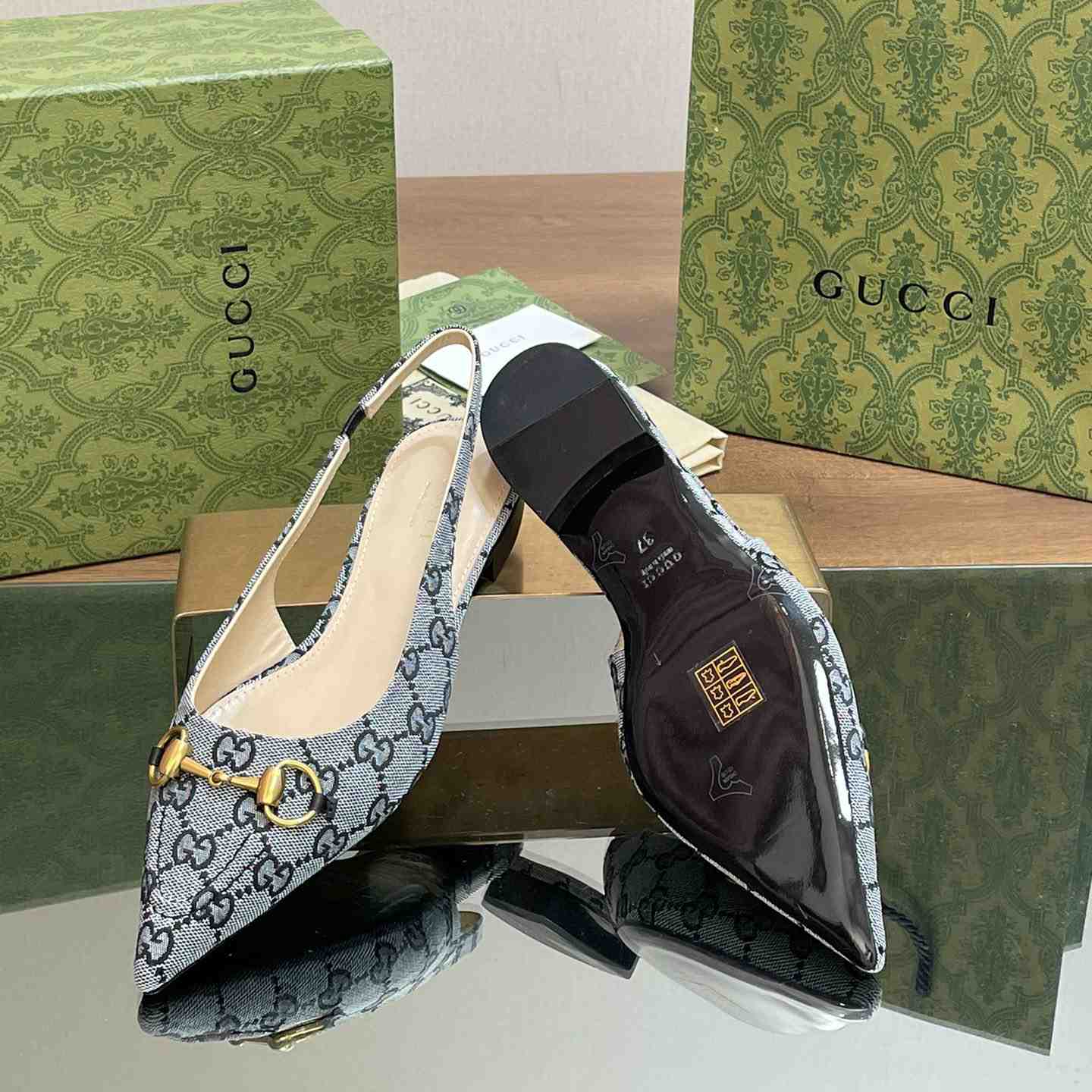 Gucci Women's Horsebit Slingback Ballet Flat - DopestKickz